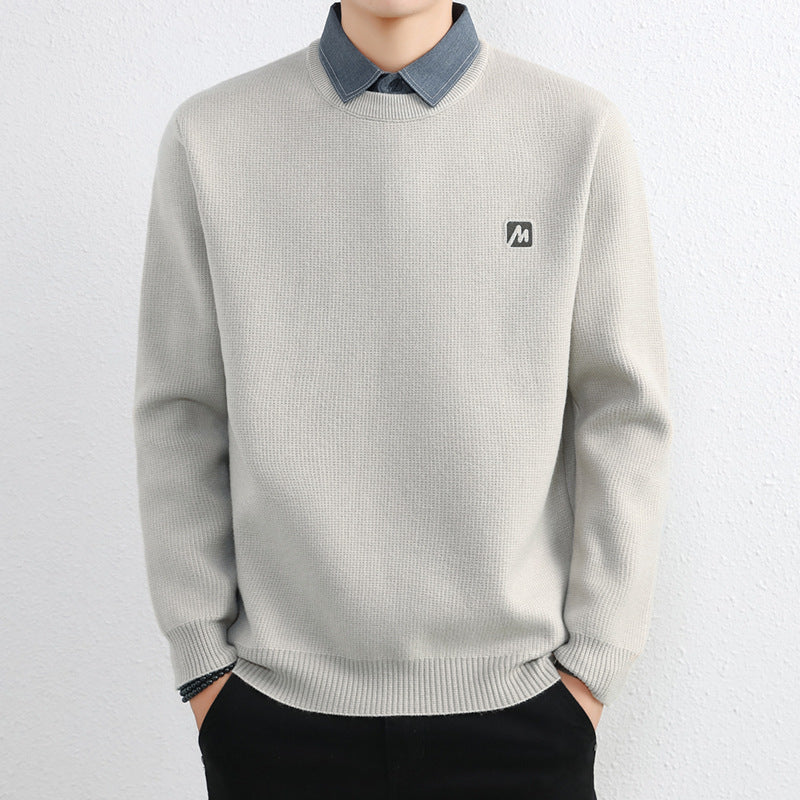 Simple Fake Two Pieces Sweaters Men Simple Fake Two Pieces Sweaters Men