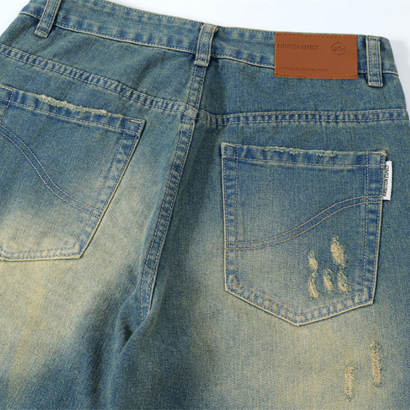 Washed And Worn Ripped Jeans For Men And Women Washed And Worn Ripped Jeans For Men And Women