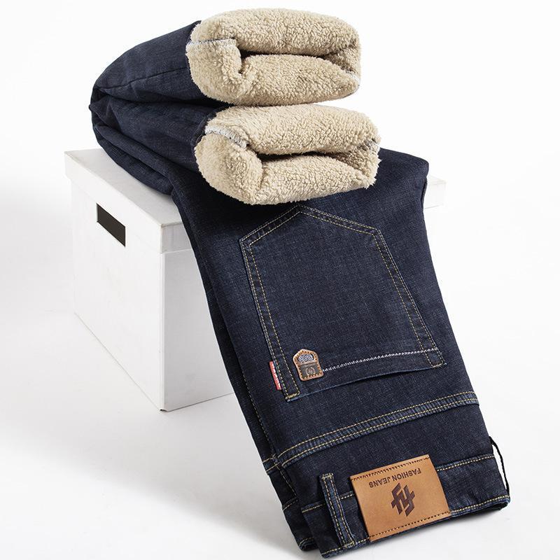 Fleece-lined Thickened Men's Loose Straight Trousers New Fleece-lined Thickened Men's Loose Straight Trousers New