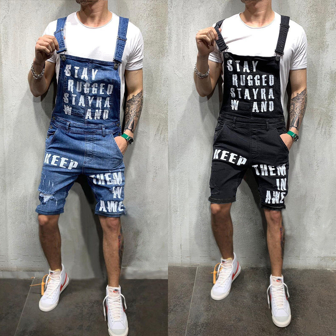 Men's braces ripped jeans jumpsuit men pants Men's braces ripped jeans jumpsuit men pants