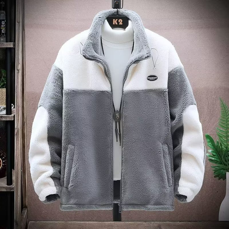 Winter Fleece Lined Padded Warm Keeping Cotton Coat Men's Cashmere Jacket Winter Fleece Lined Padded Warm Keeping Cotton Coat Men's Cashmere Jacket