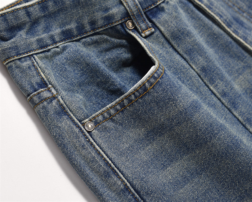 Bright White Washing Water Cargo Jeans Men Bright White Washing Water Cargo Jeans Men