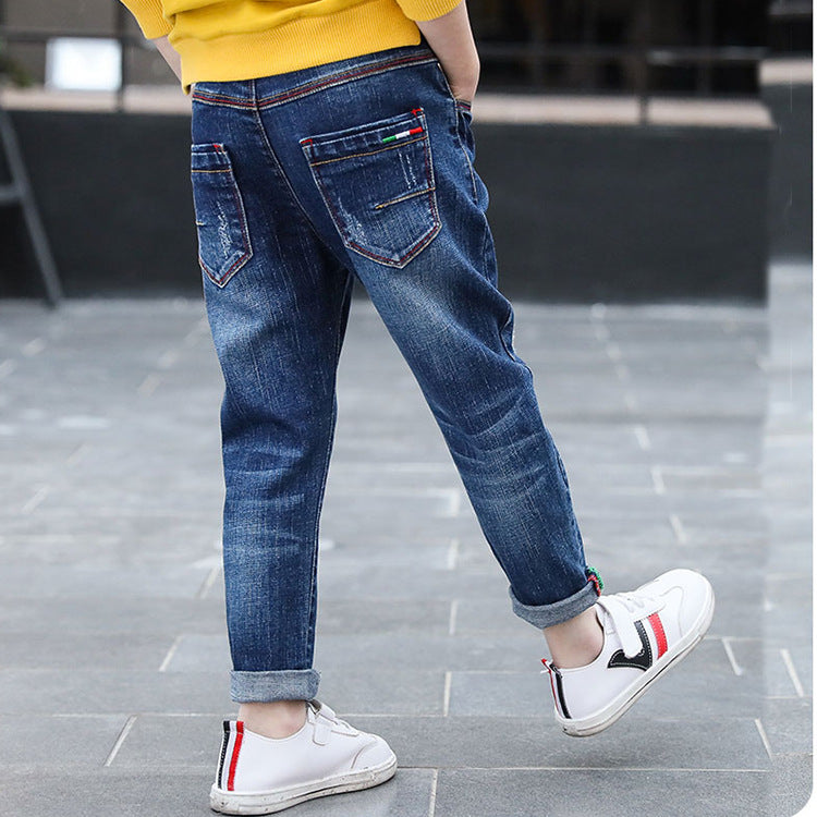 Boys' denim trousers, new style, big children's trousers, spring and autumn children's trousers Boys' denim trousers, new style, big children's trousers, spring and autumn children's trousers
