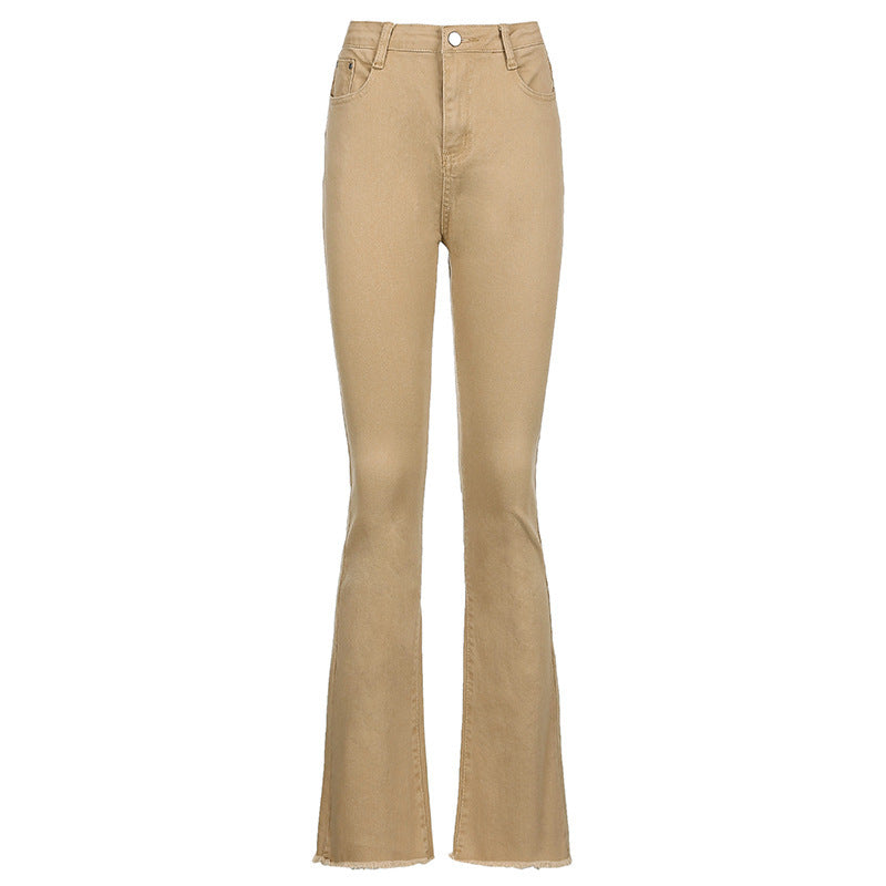 Brown High Waist Stretch Bootcut Jeans Women Casual Pants Brown High Waist Stretch Bootcut Jeans Women Casual Pants