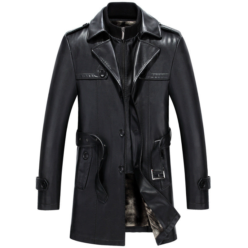 Leather leather men's mid-length sheepskin suit Leather leather men's mid-length sheepskin suit