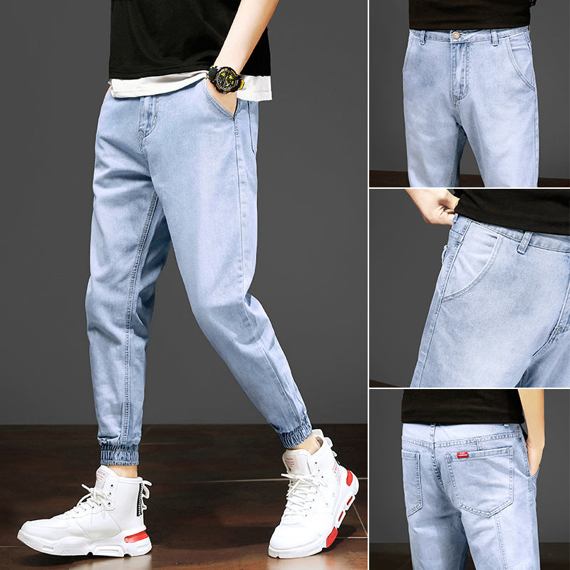Autumn black ripped ankle jeans men Autumn black ripped ankle jeans men