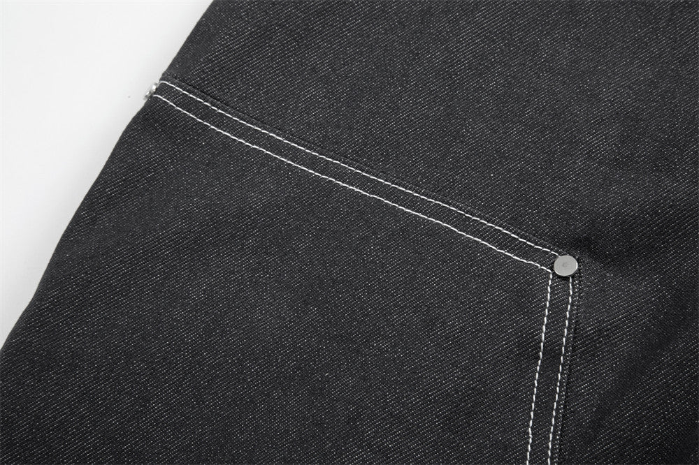 Pressure Line Denim Straight-leg Pants Men's Slim Fit Feet Pressure Line Denim Straight-leg Pants Men's Slim Fit Feet