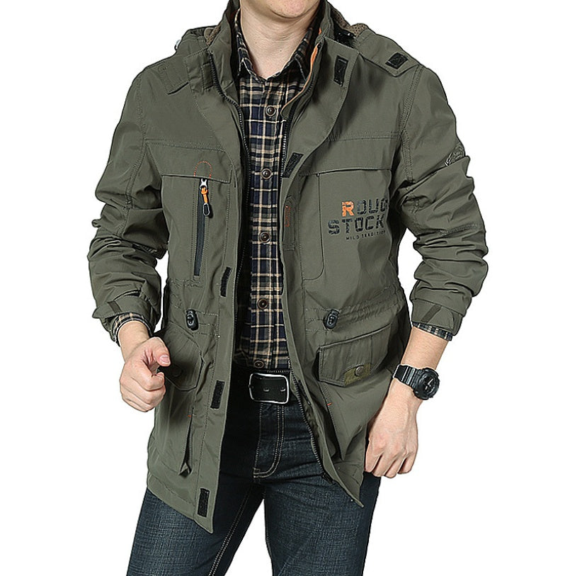 Spring thin Jacket jacket Men's casual outdoor waterproof breathable long hooded stand collar Jackets men 086 Spring thin Jacket jacket Men's casual outdoor waterproof breathable long hooded stand collar Jackets men 086