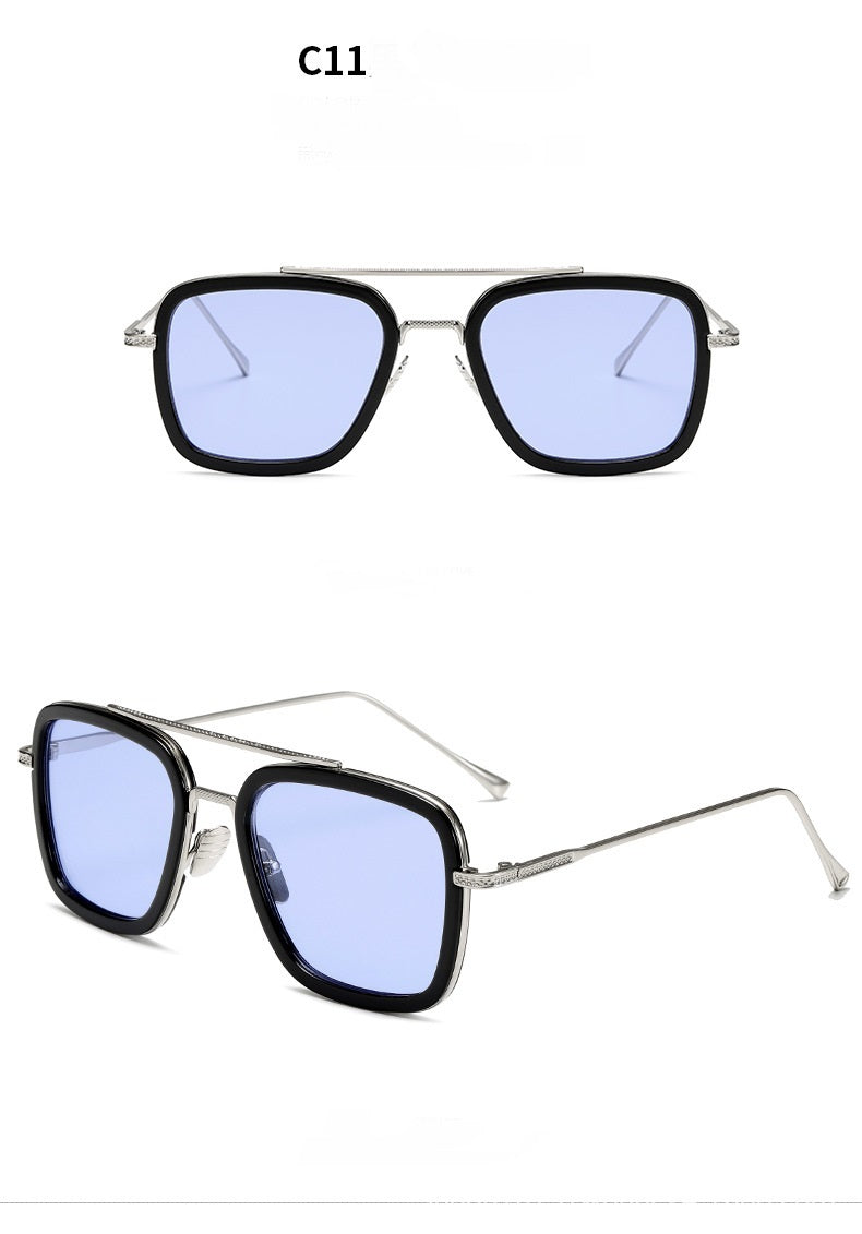 New Fashion Sunglasses Men Metal Square Iron Glasses New Fashion Sunglasses Men Metal Square Iron Glasses