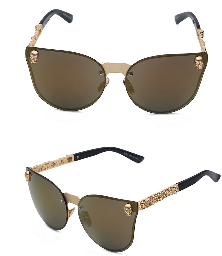 Gothic new reflective sunglasses men and women tide personality metal large box sunglasses taro decorative glasses Gothic new reflective sunglasses men and women tide personality metal large box sunglasses taro decorative glasses