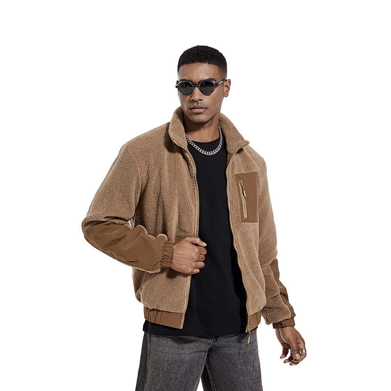 Berber Fleece Coat Men's Autumn And Winter Stand Collar Berber Fleece Coat Men's Autumn And Winter Stand Collar