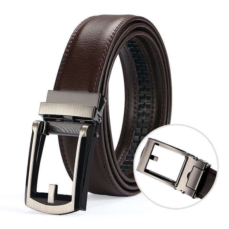 Two-layer Cowhide Fake Needle Automatic Buckle Men's Special Belt Two-layer Cowhide Fake Needle Automatic Buckle Men's Special Belt