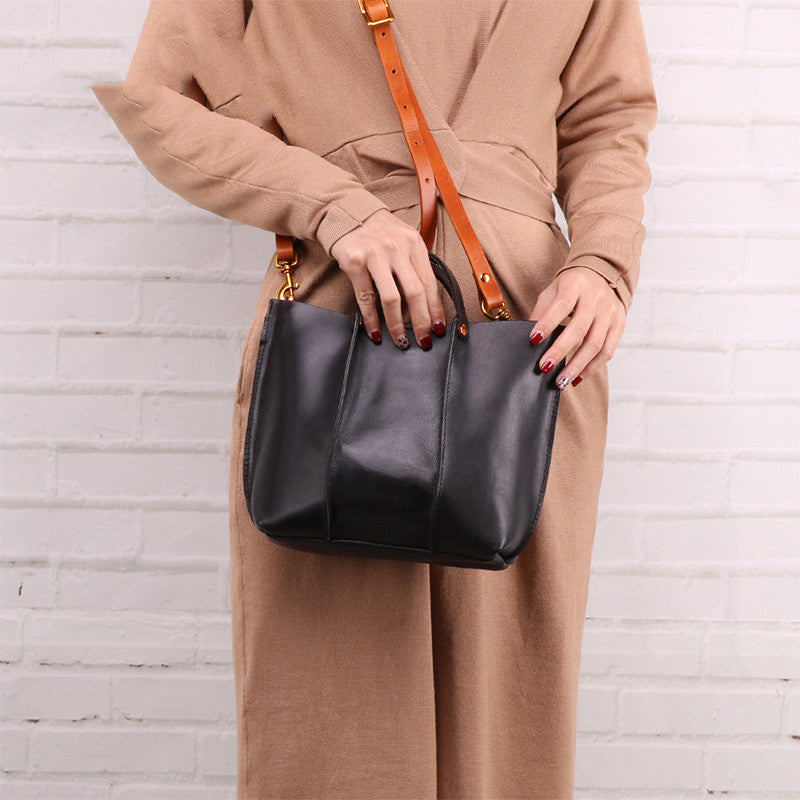 Layered leather handbag Layered leather handbag