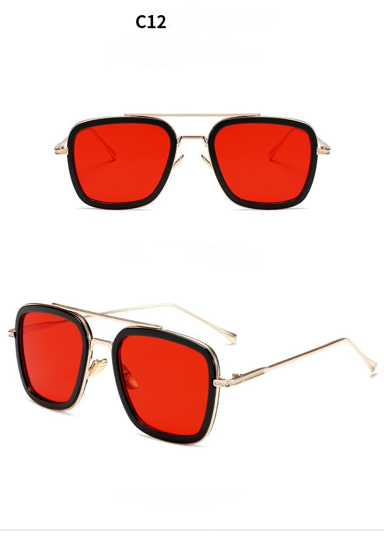 New Fashion Sunglasses Men Metal Square Iron Glasses New Fashion Sunglasses Men Metal Square Iron Glasses