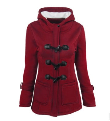 warm winter fur collar jackets women new horn button Long down coat women parka Plus Size female parka hoodies Women warm winter fur collar jackets women new horn button Long down coat women parka Plus Size female parka hoodies Women