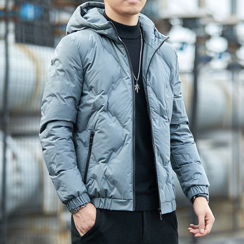 Solid color short and thick youth casual down jacket Solid color short and thick youth casual down jacket