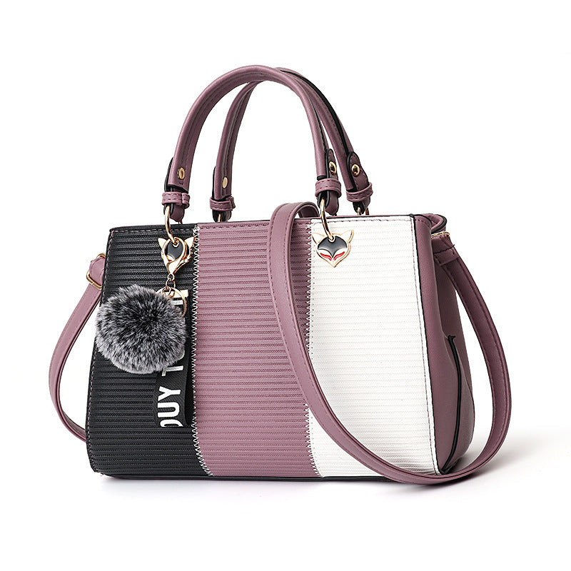 Women Hairball Ornaments Totes Patchwork Handbag Party Purse Ladies Messenger Crossbody Shoulder Bags Women Handbags Women Hairball Ornaments Totes Patchwork Handbag Party Purse Ladies Messenger Crossbody Shoulder Bags Women Handbags