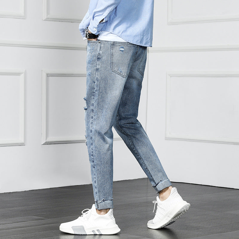 Ripped cropped jeans beggar pants Ripped cropped jeans beggar pants