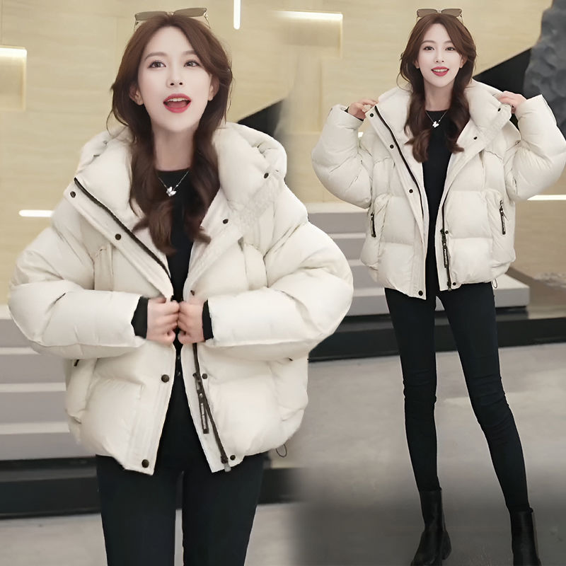 Women's Short Cotton Jacket Hooded Loose Coat Women's Short Cotton Jacket Hooded Loose Coat