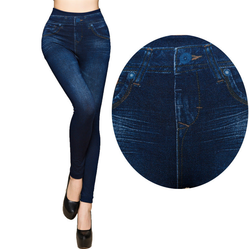 Women Leggings Plus size Faux Denim Jeans Leggings Women Leggings Plus size Faux Denim Jeans Leggings