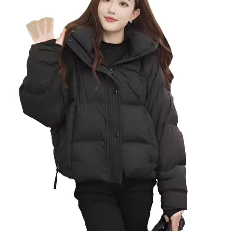 Women's Short Cotton Jacket Hooded Loose Coat Women's Short Cotton Jacket Hooded Loose Coat