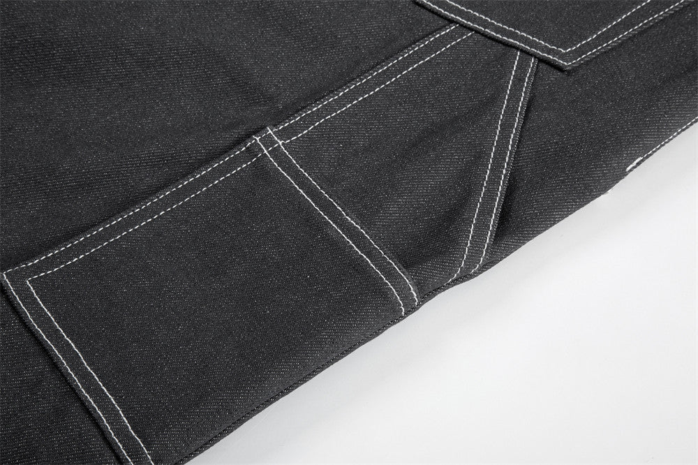 Pressure Line Denim Straight-leg Pants Men's Slim Fit Feet Pressure Line Denim Straight-leg Pants Men's Slim Fit Feet
