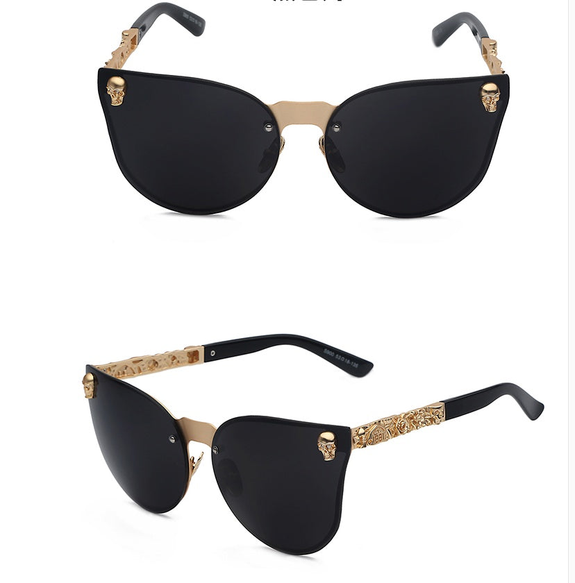 Gothic new reflective sunglasses men and women tide personality metal large box sunglasses taro decorative glasses Gothic new reflective sunglasses men and women tide personality metal large box sunglasses taro decorative glasses