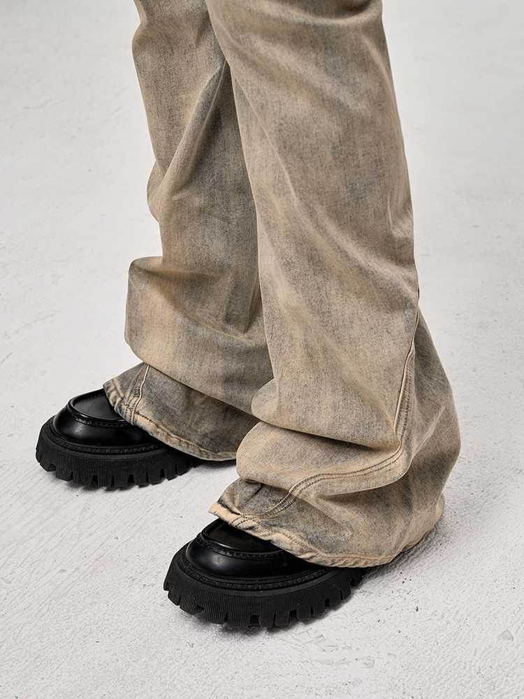 Splicing Washing Mud Dyeing Worn Jeans Splicing Washing Mud Dyeing Worn Jeans