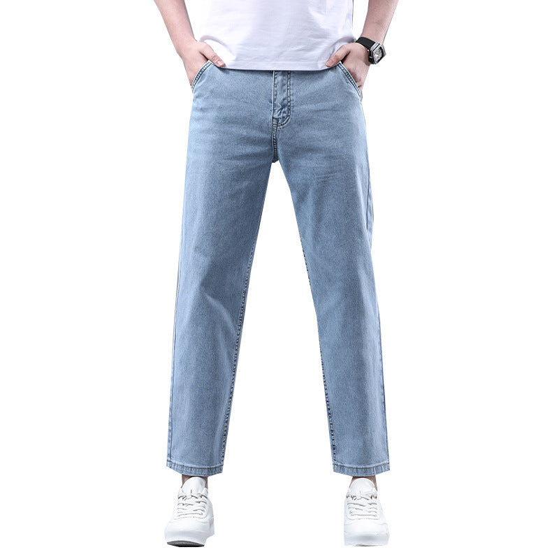 Men's Slim Fit Cropped Casual Light-colored Jeans Men's Slim Fit Cropped Casual Light-colored Jeans