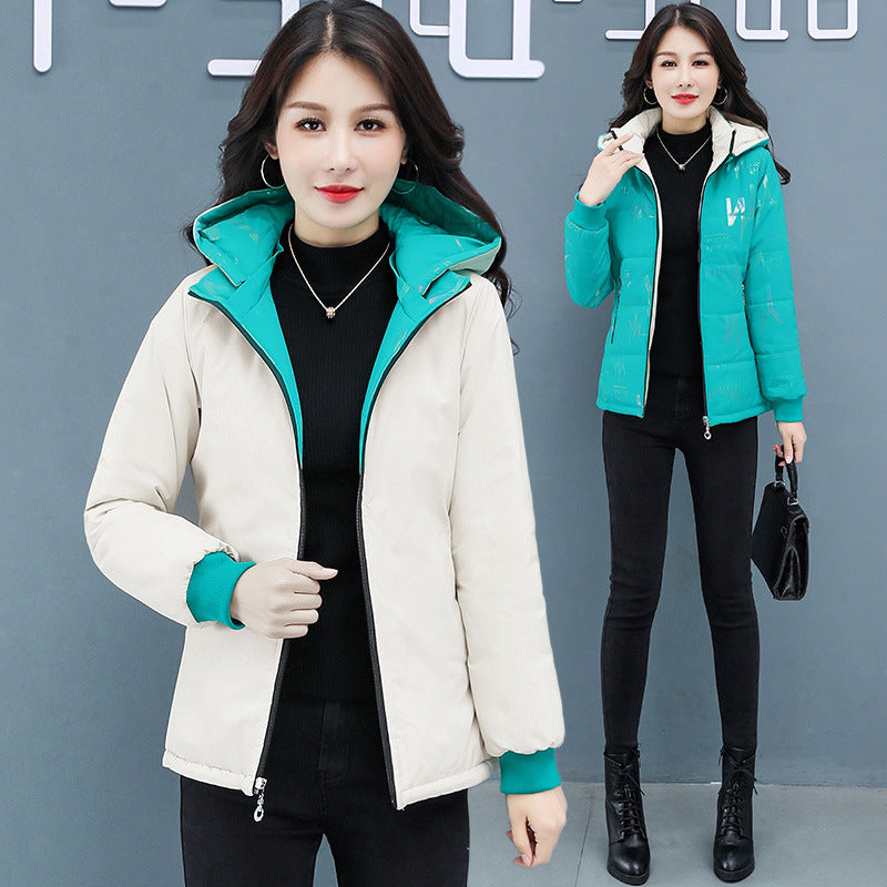 Women's Double-sided Down Cotton-padded Jacket Winter Women's Double-sided Down Cotton-padded Jacket Winter