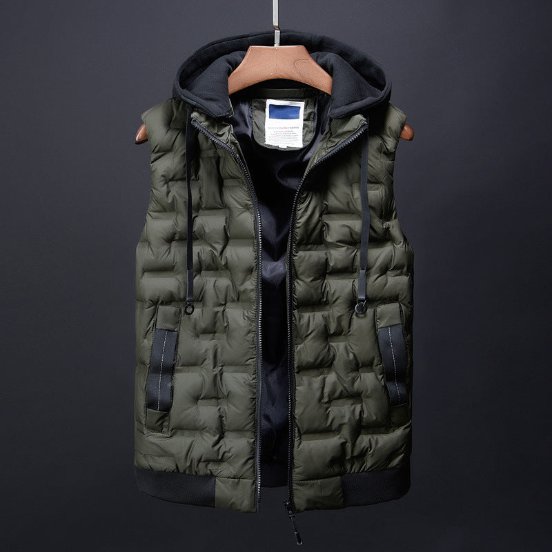 Male Vest Hooded Winter Warm Coat Men Waistcoat Male Vest Hooded Winter Warm Coat Men Waistcoat