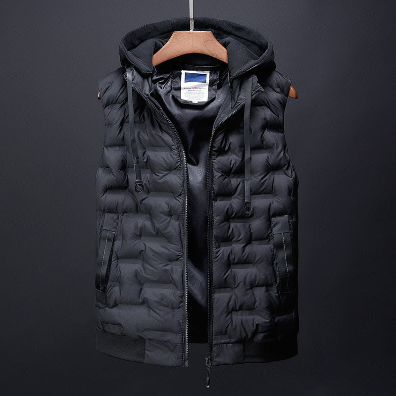 Male Vest Hooded Winter Warm Coat Men Waistcoat Male Vest Hooded Winter Warm Coat Men Waistcoat