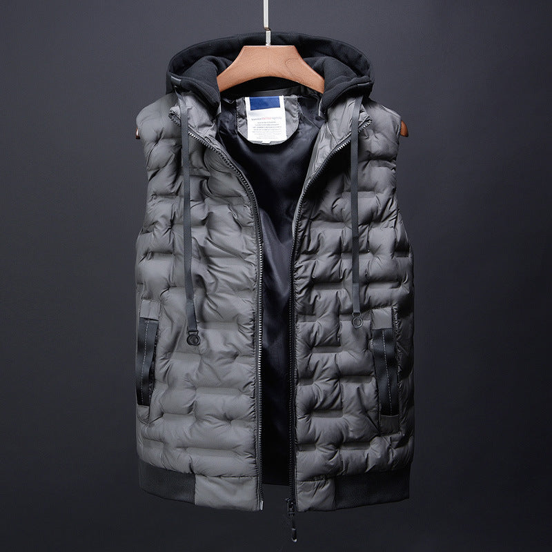 Male Vest Hooded Winter Warm Coat Men Waistcoat Male Vest Hooded Winter Warm Coat Men Waistcoat