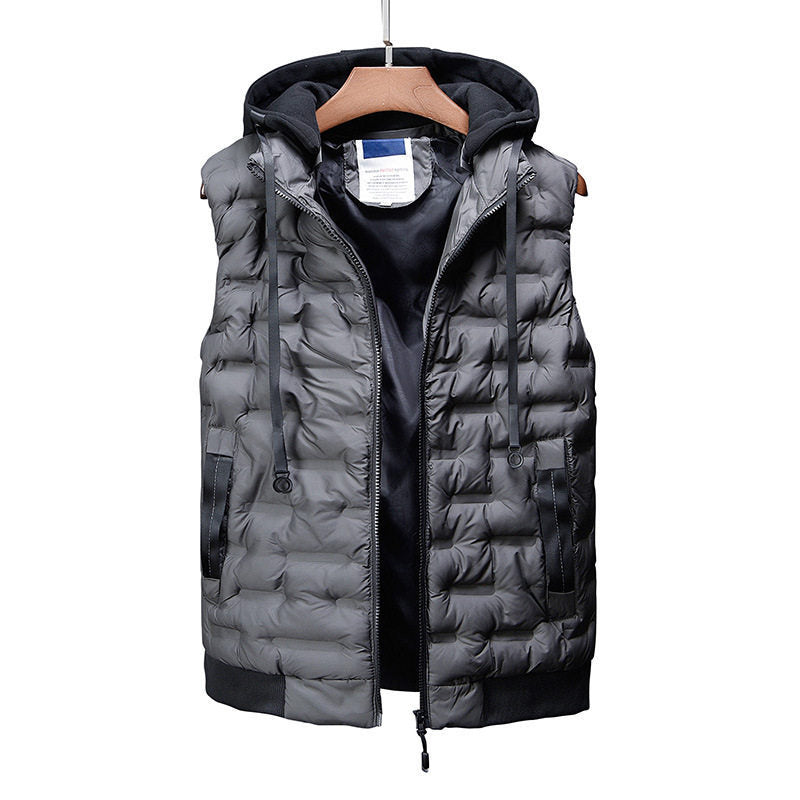 Male Vest Hooded Winter Warm Coat Men Waistcoat Male Vest Hooded Winter Warm Coat Men Waistcoat
