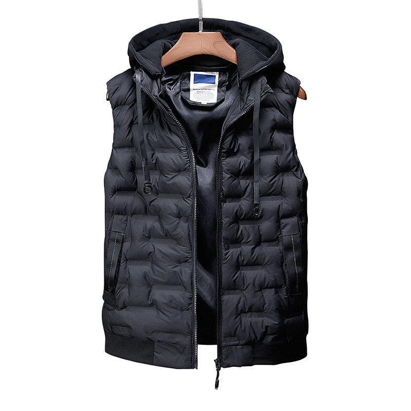 Male Vest Hooded Winter Warm Coat Men Waistcoat Male Vest Hooded Winter Warm Coat Men Waistcoat