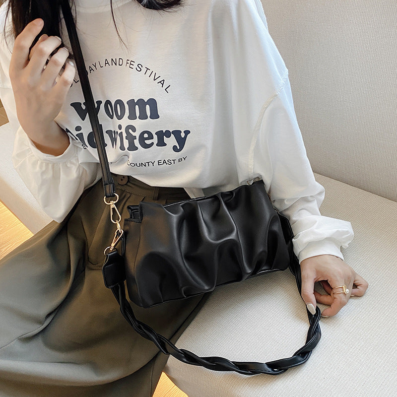 Trendy Double Strap Shoulder Bags For Women PU Leather Pleated Crossbody Bags Designer Fashion Purses And Handbags Trendy Double Strap Shoulder Bags For Women PU Leather Pleated Crossbody Bags Designer Fashion Purses And Handbags