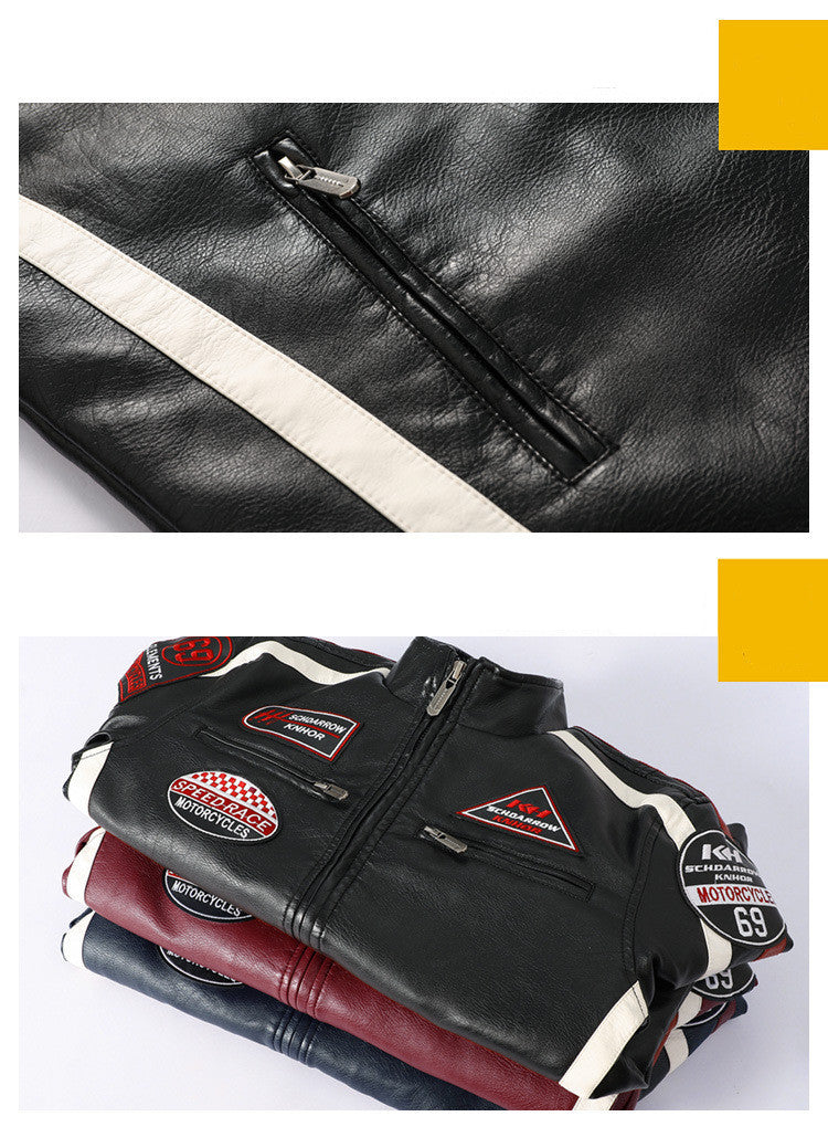 Men's Motorcycle Leather Street Motorcycle Racing Suit Men's Motorcycle Leather Street Motorcycle Racing Suit