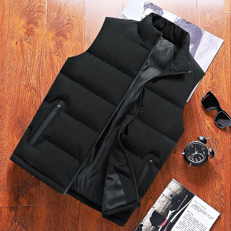 Men's Casual Vest Solid Color Stand Up Collar Vest Warm Jacket Men's Casual Vest Solid Color Stand Up Collar Vest Warm Jacket