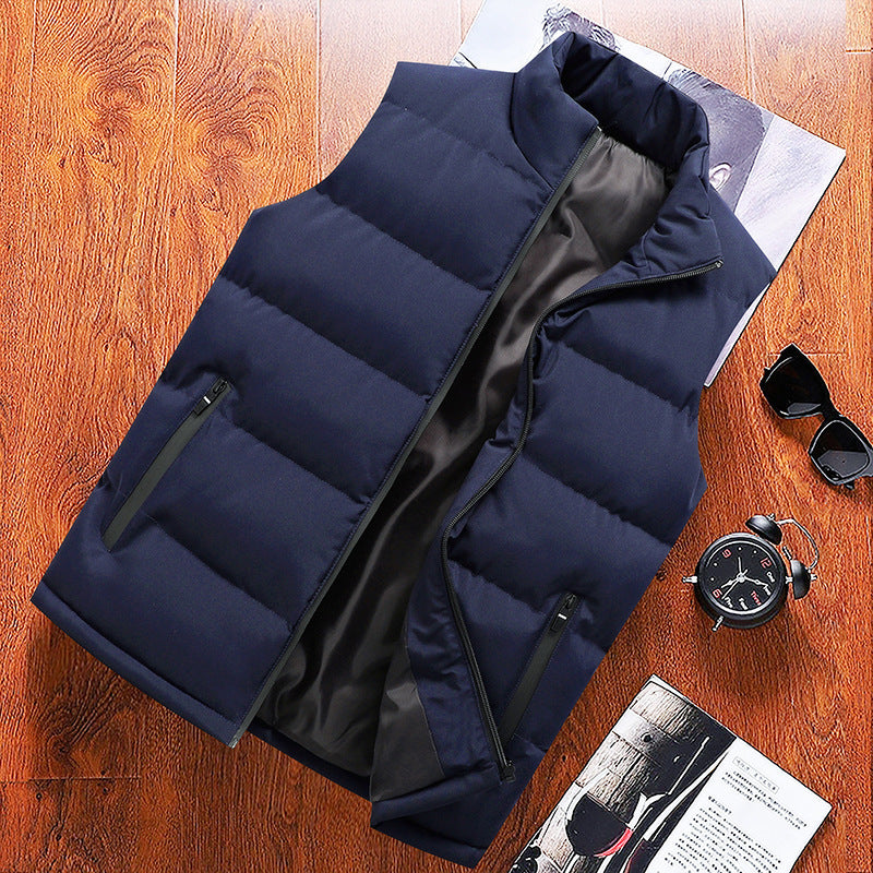Men's Casual Vest Solid Color Stand Up Collar Vest Warm Jacket Men's Casual Vest Solid Color Stand Up Collar Vest Warm Jacket