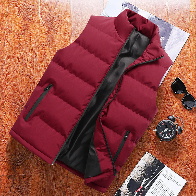 Men's Casual Vest Solid Color Stand Up Collar Vest Warm Jacket Men's Casual Vest Solid Color Stand Up Collar Vest Warm Jacket
