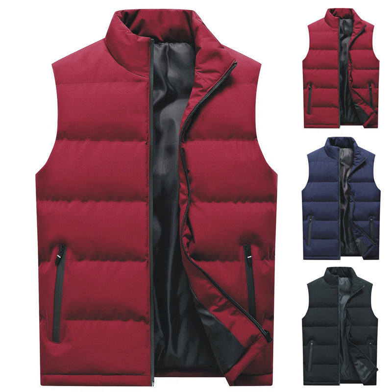 Men's Casual Vest Solid Color Stand Up Collar Vest Warm Jacket Men's Casual Vest Solid Color Stand Up Collar Vest Warm Jacket