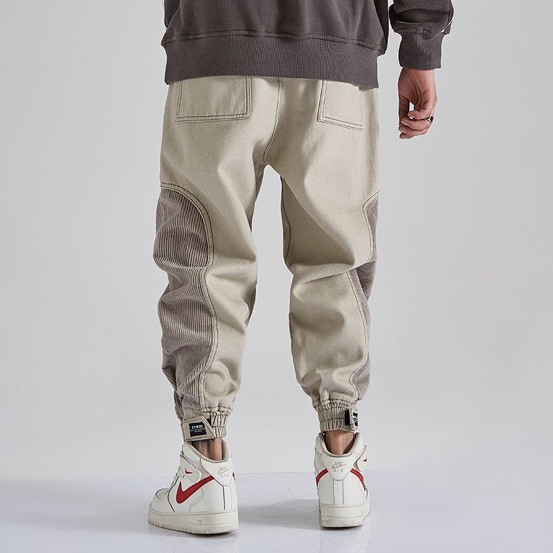 Japanese Men Jeans Loose Fit Spliced Design Japanese Men Jeans Loose Fit Spliced Design