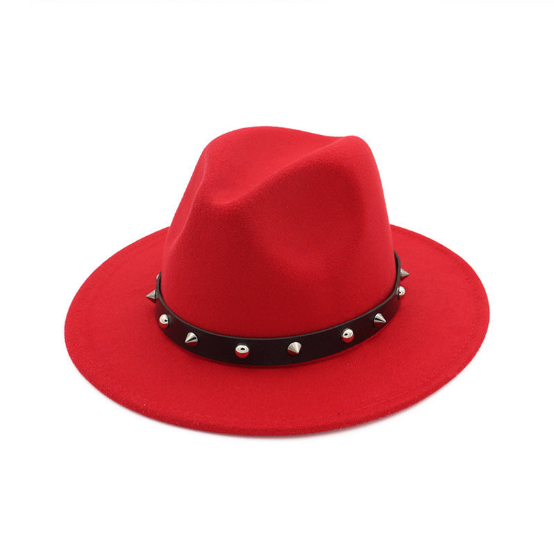 New Style Rivet Accessories Top Hat For Men and Women Woolen Hats New Style Rivet Accessories Top Hat For Men and Women Woolen Hats