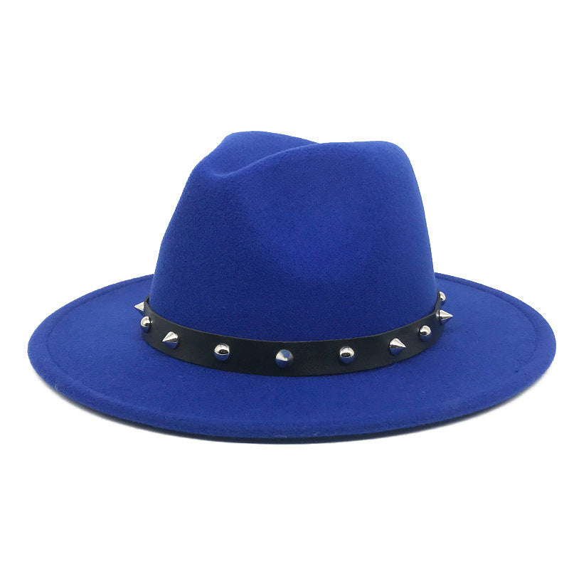 New Style Rivet Accessories Top Hat For Men and Women Woolen Hats New Style Rivet Accessories Top Hat For Men and Women Woolen Hats