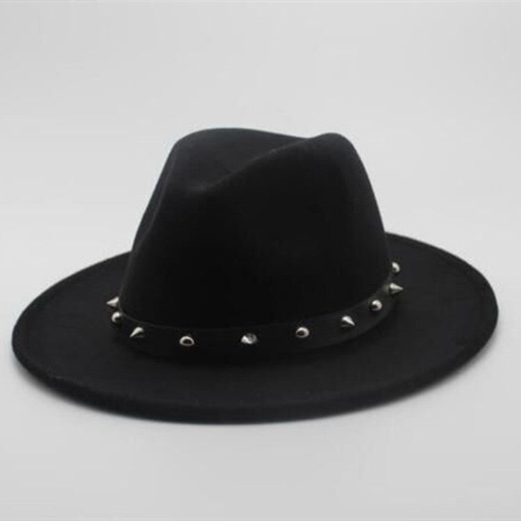 New Style Rivet Accessories Top Hat For Men and Women Woolen Hats New Style Rivet Accessories Top Hat For Men and Women Woolen Hats