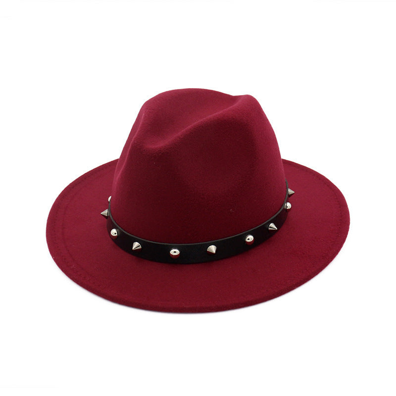 New Style Rivet Accessories Top Hat For Men and Women Woolen Hats New Style Rivet Accessories Top Hat For Men and Women Woolen Hats