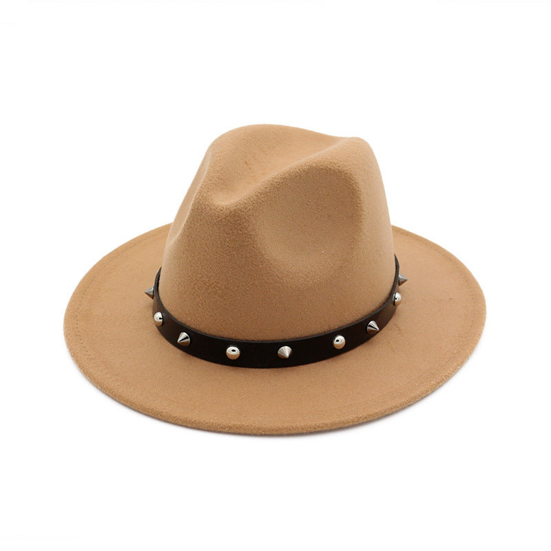 New Style Rivet Accessories Top Hat For Men and Women Woolen Hats New Style Rivet Accessories Top Hat For Men and Women Woolen Hats
