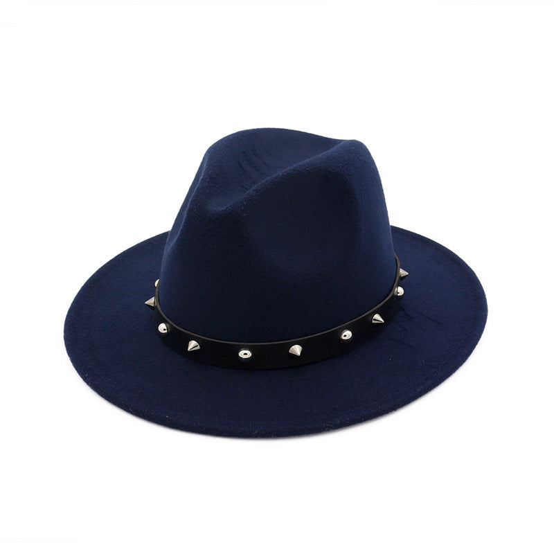 New Style Rivet Accessories Top Hat For Men and Women Woolen Hats New Style Rivet Accessories Top Hat For Men and Women Woolen Hats