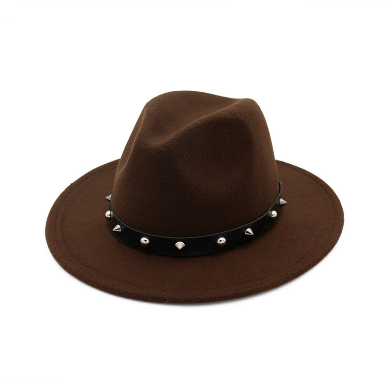 New Style Rivet Accessories Top Hat For Men and Women Woolen Hats New Style Rivet Accessories Top Hat For Men and Women Woolen Hats