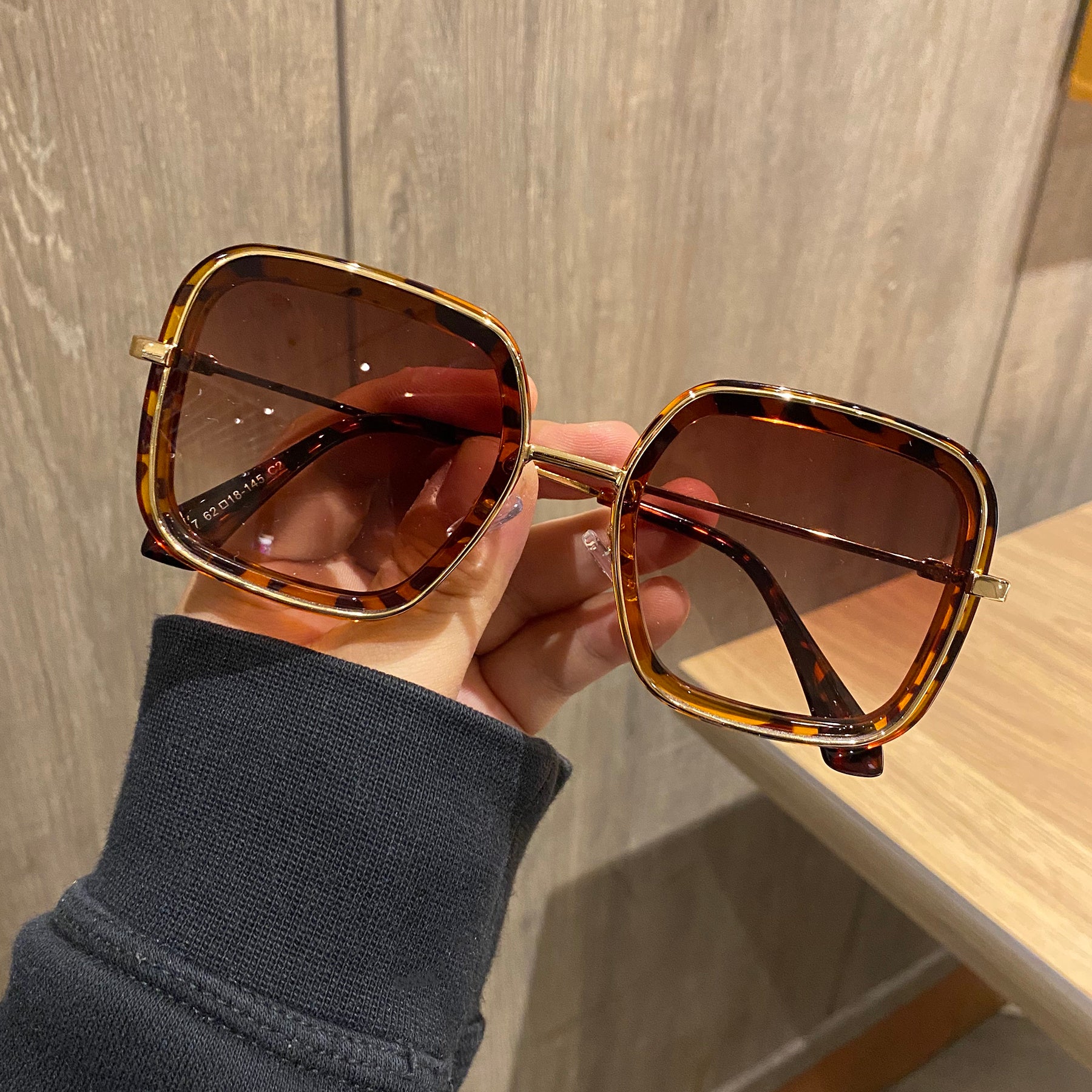 Retro Big Frame Square Brown Sunglasses For Women Retro Big Frame Square Brown Sunglasses For Women